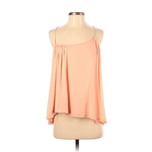 BEBE Solid Strappy Crossback Coral Orange Flow Blouse Women Sz XS